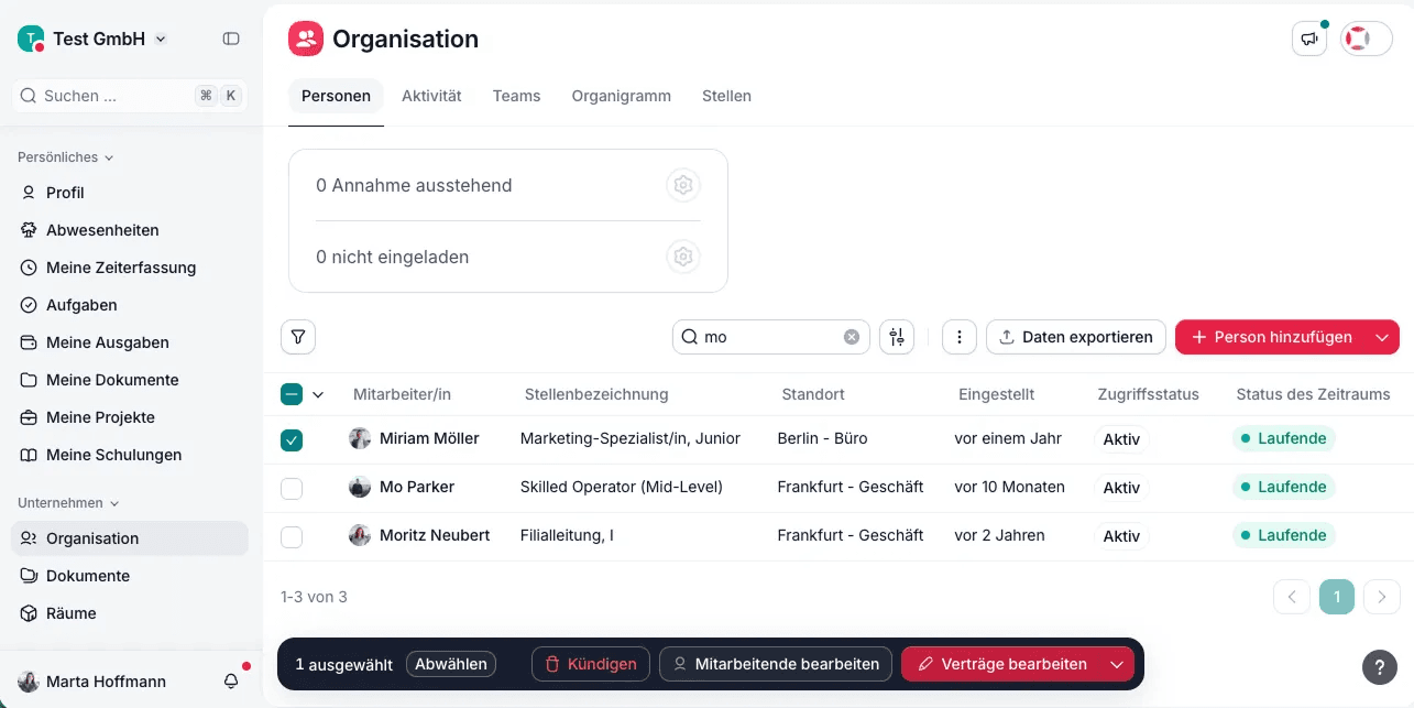 Factorial HR – Organisations- und Mitarbeiterverwaltung