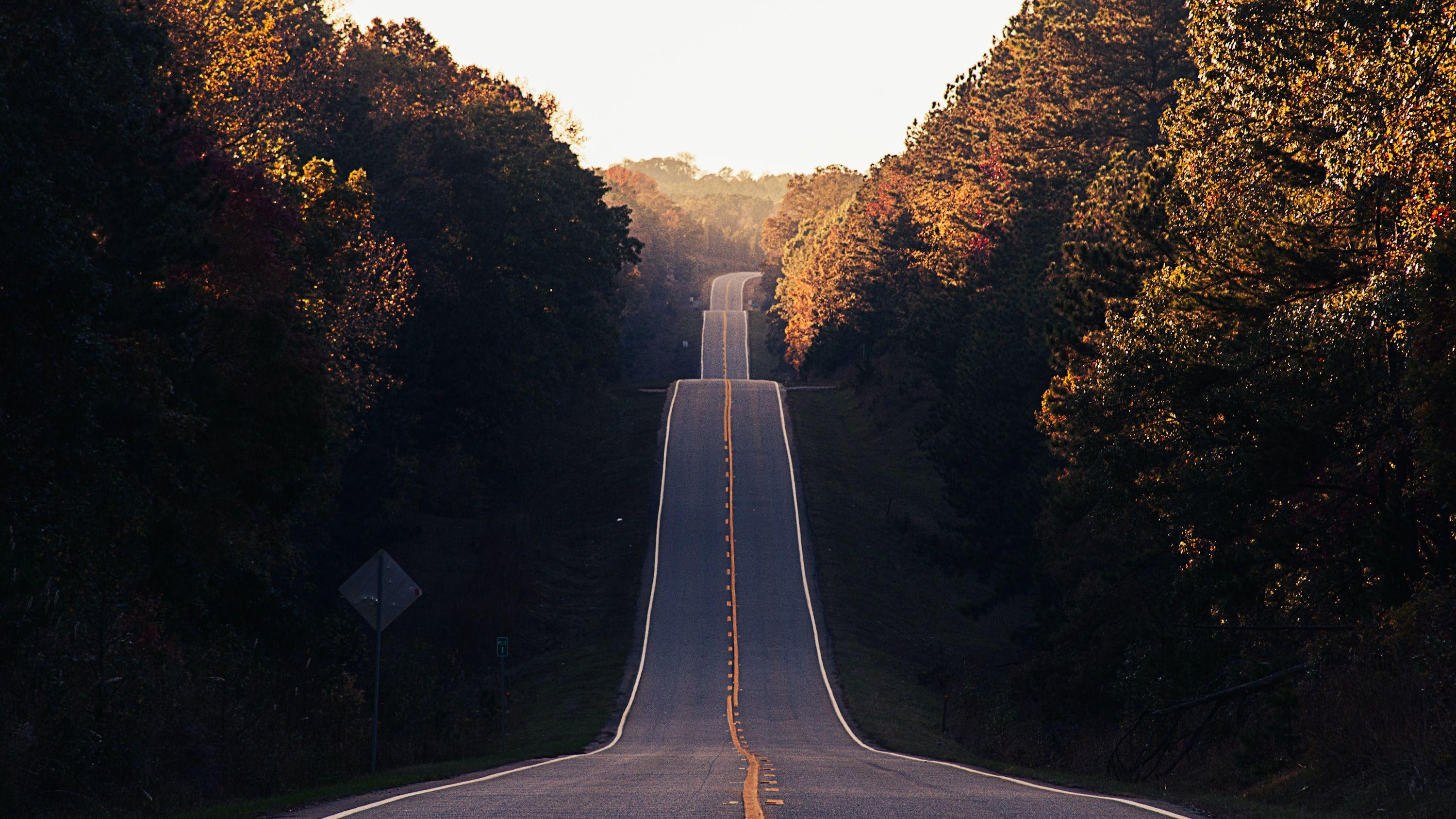 road with uphills and downhills