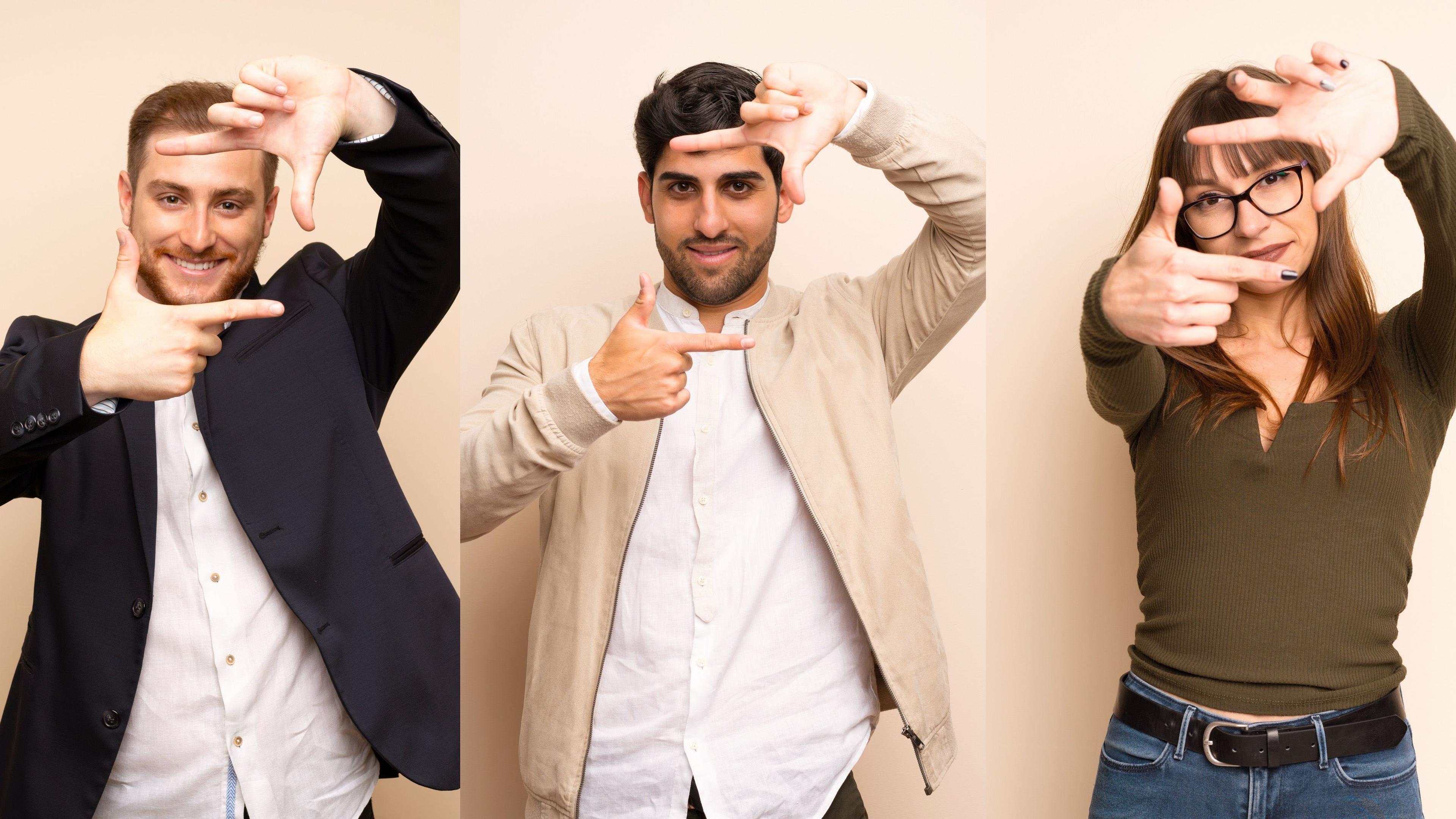 coworkers putting "people" in the center