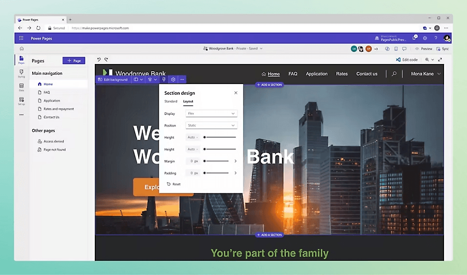 Power Pages Designstudio für Business-Portale Designstudio von Microsoft Power Pages zur Gestaltung und Anpassung von Business-Portalen mit Low-Code
