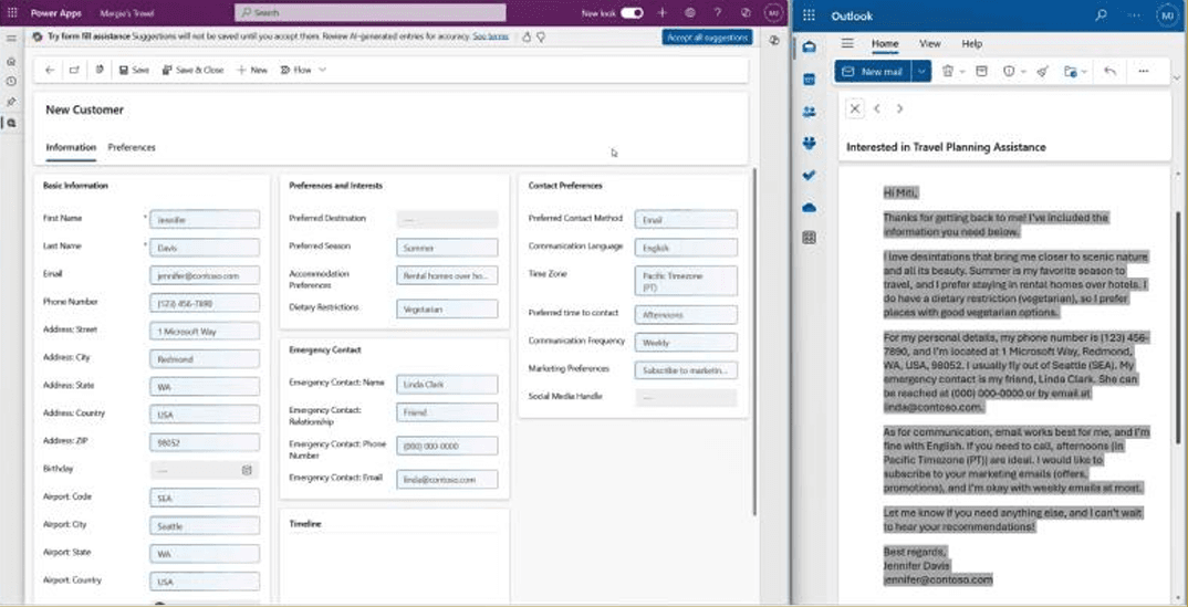 Collage intelligent IA power apps Microsoft