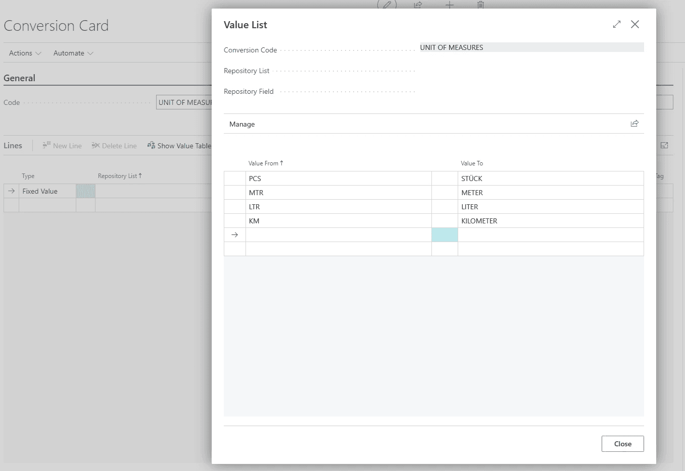 Data Management Software — Conversion Rules for XML and JSON Data Conversion values in the COSMO ERP Data Integration Framework data management software.