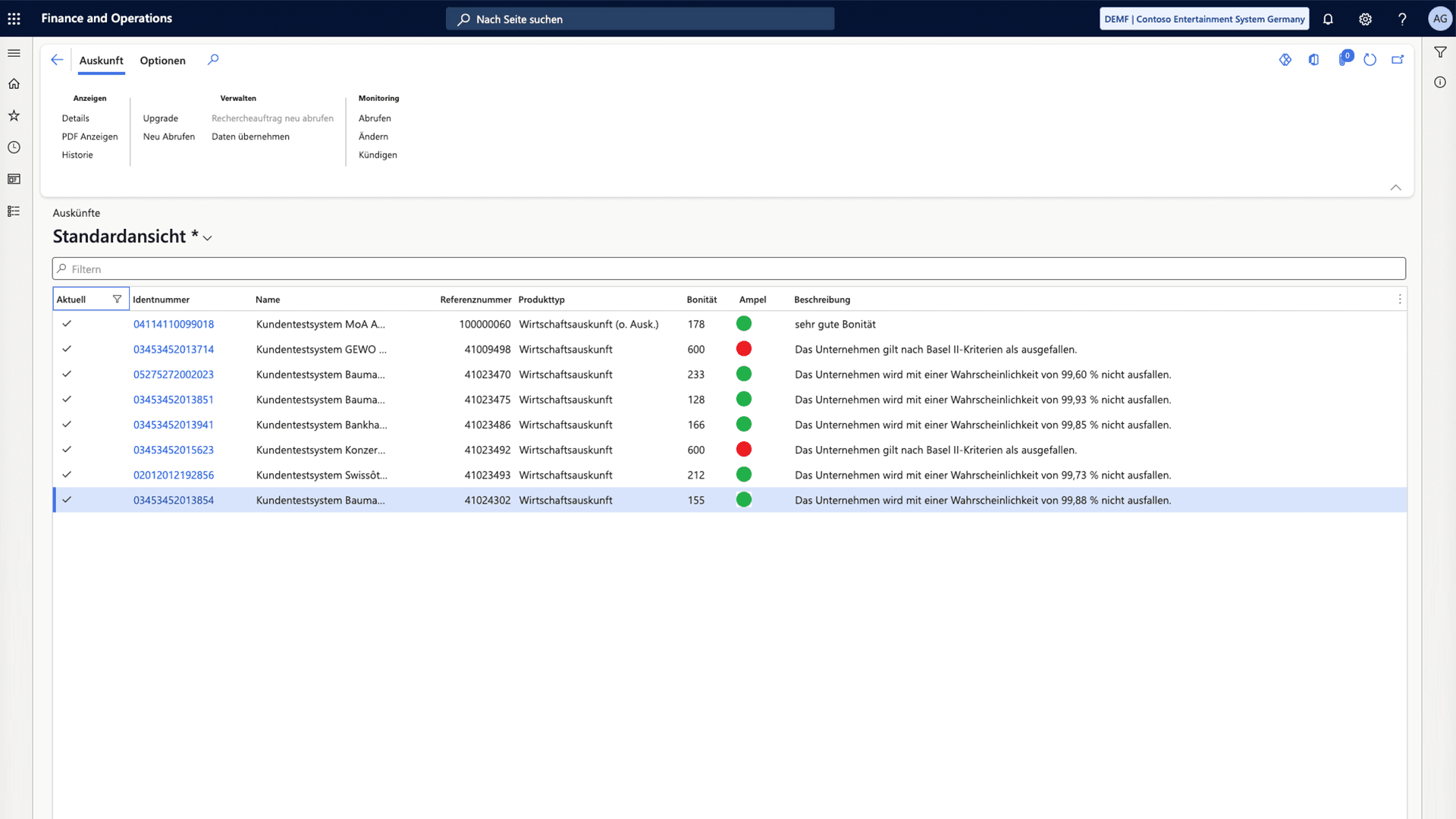 Kreditmanagement-Software: Bonitätsbewertung und Wirtschaftsauskunft – Microsoft Dynamics 365 Finance Bonitätsbewertung und Wirtschaftsauskunft direkt im ERP-System Microsoft Dynamics 365 Finance.