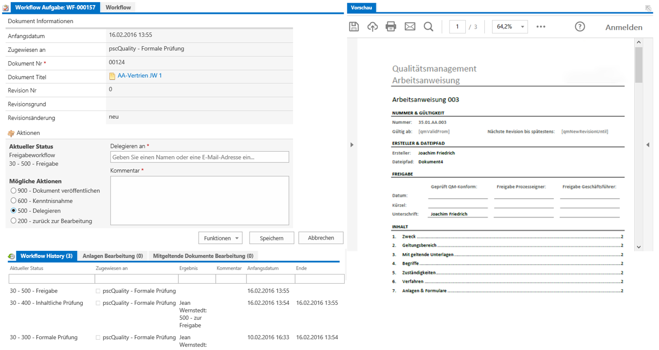 Screenshot - SharePoint - Quality Management Workflowmask